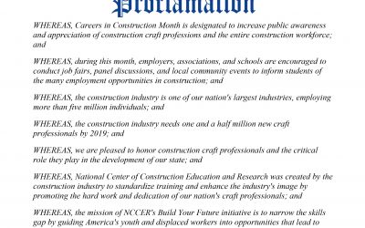 October 2018 is Colorado Construction Careers Month
