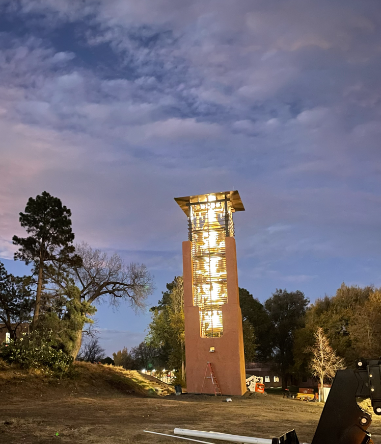 Fountain Valley School bell tower at night