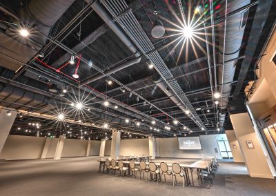 Large event space at The Legacy with Technology Solutions cabling hidden